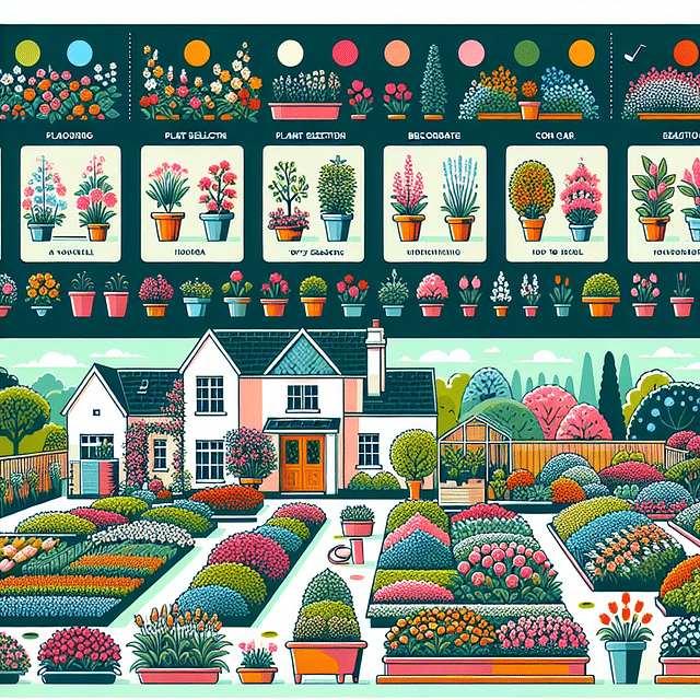 garden with year-round blooming plants