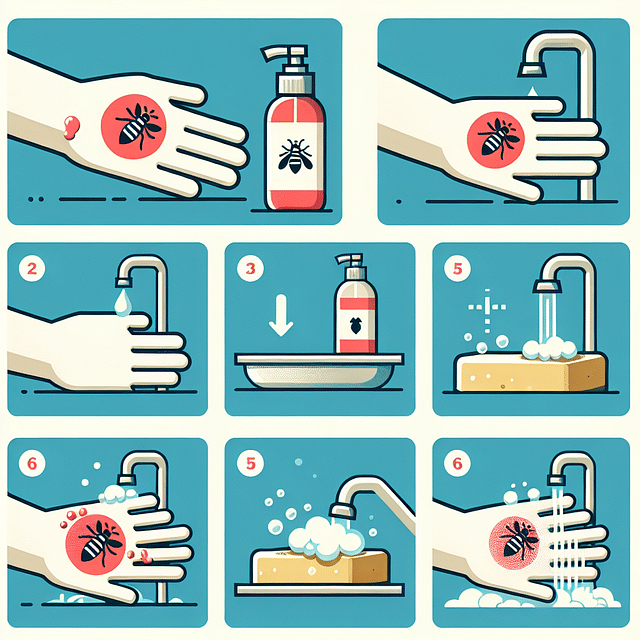 washing a bee sting with soap and water