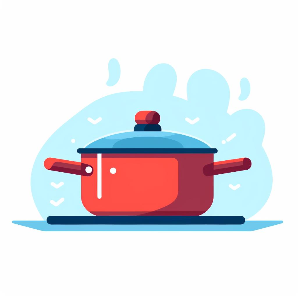 A pot on a stove with low heat